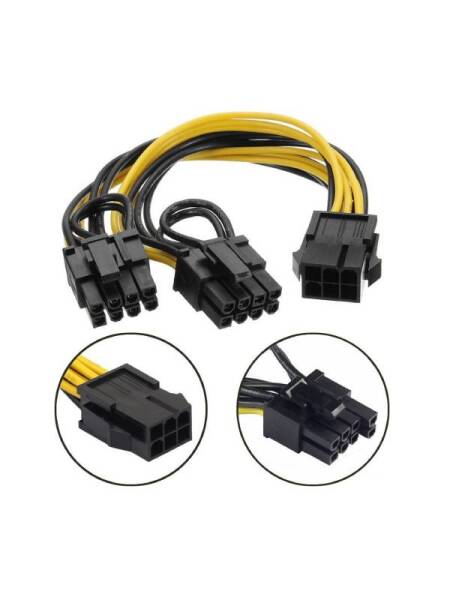 Cablu Delock PCI Express power supply 6 pin female > 2 x 8 Pin male