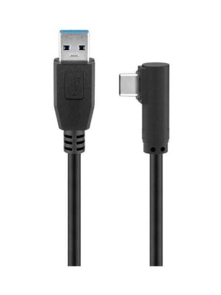 Cablu Goobay USB 3.0 Type-C 90grade 2metri, Negru cable-usb3,0m/usbcm90-2bk-gbay