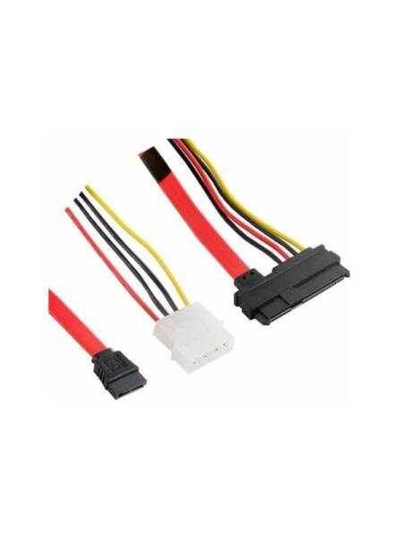 Cablu 4World Sata - SAS (F) Cu alimentare molex 45cm rosu