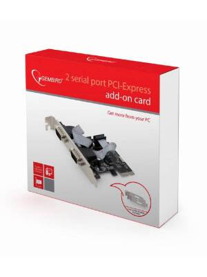 Adaptor Gembird PCI-Express Serial x2, Low profile bracket inclus