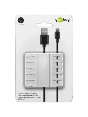 Organizator Cabluri Goobay 5 slot Alb