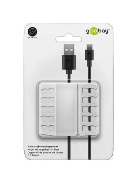 Organizator Cabluri Goobay 5 slot Alb