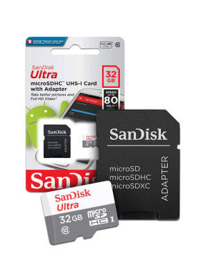 Card MicroSDHC SanDisk Ultra 32GB Clasa 10 + Adaptor