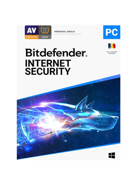 LICENTA RETAIL BITDEFENDER INTERNET SECURITY 2021 - PROTECTIE COMPLETA PENTRU WINDOWS, VALABILA PENTRU 1 AN,
