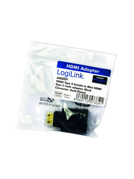 ADAPTOR video LOGILINK, Mini-HDMI (Type C)(T) la HDMI (M), conectori auriti, rezolutie maxima 4K UHD 30Hz