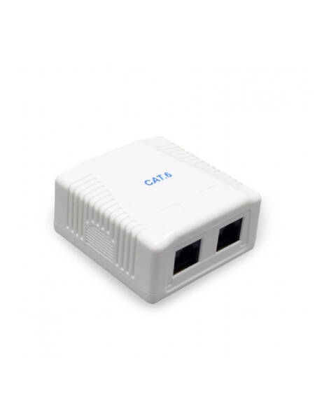 Priza Gembird UTP Cat6 2x RJ-45 (M) Aplicabila Alba