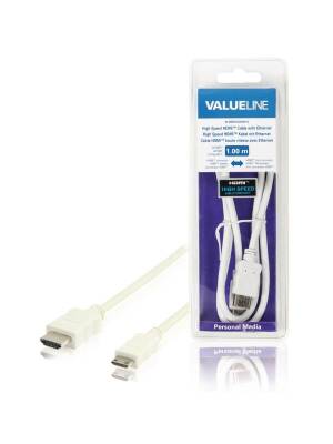 Cablu Valueline HDMI tata - mini HDMI Tata 1m Alb