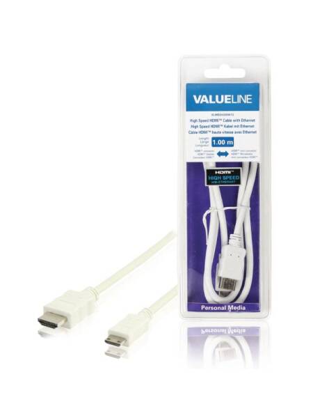 Cablu Valueline HDMI tata - mini HDMI Tata 1m Alb