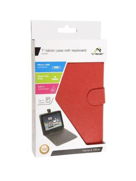 Husa Universala Tableta Tracer 7" cu Tastatura, Rosie