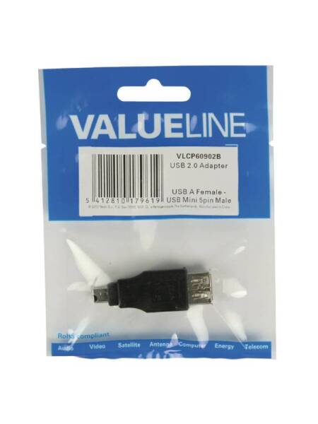 Adaptor Valueline USB-A 2.0 Mama - MiniUSB 5 pini Tata