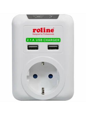 Roline Priza perete Schuko 2XUSB 5V/2,1A