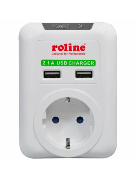 Roline Priza perete Schuko 2XUSB 5V/2,1A