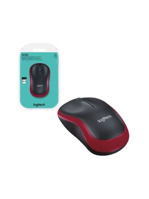 Mouse Wireless Logitech M185 Optic USB 2.0 1000dpi Negru / Rosu