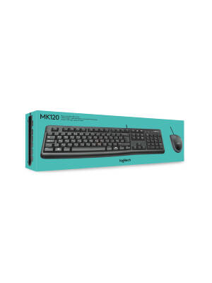 Kit tastatura si mouse Logitech MK120 Negru